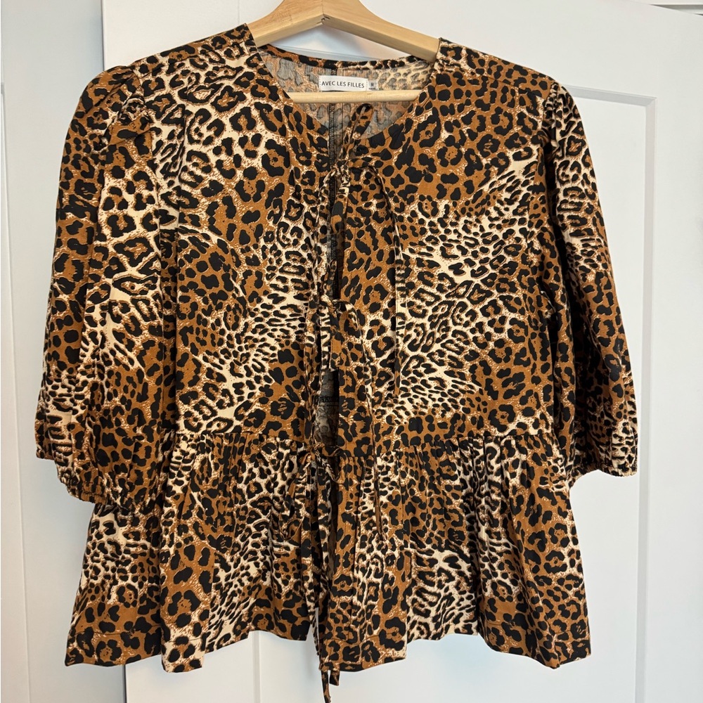 Leopard Print Bow Shirt